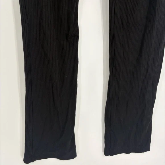 Reformation Kassia Black Tie Waist Ribbed Pants - Picture 5 of 11